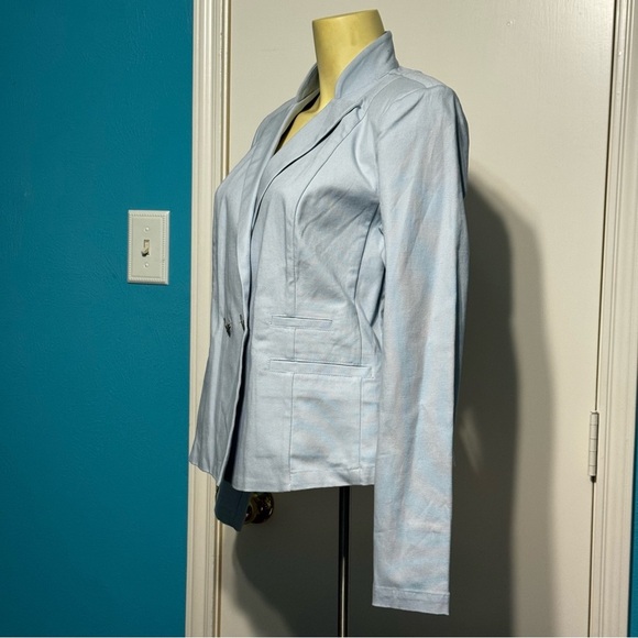 CAbi 725 WedgeWood Jacket Light Blue Double-Breasted Blazer Raised Collar 6 NWT - Picture 4 of 16
